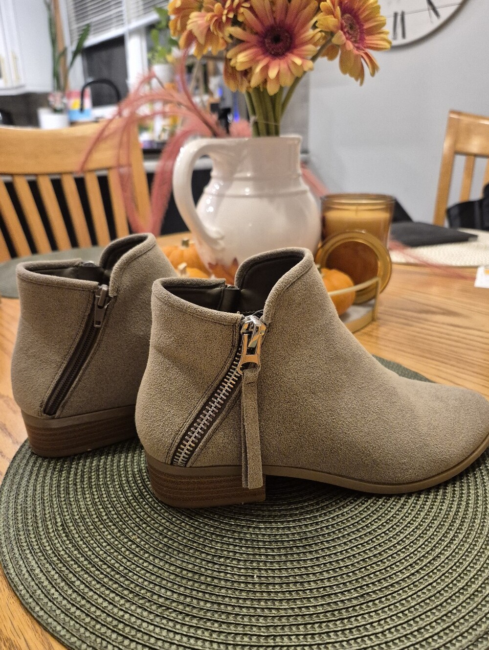 Call It Spring Taupe Suede Side-Zip Ankle Booties